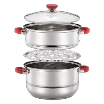 Wholesale high quality commercial 4 pieces stainless steel cooking steamer pot cookware set