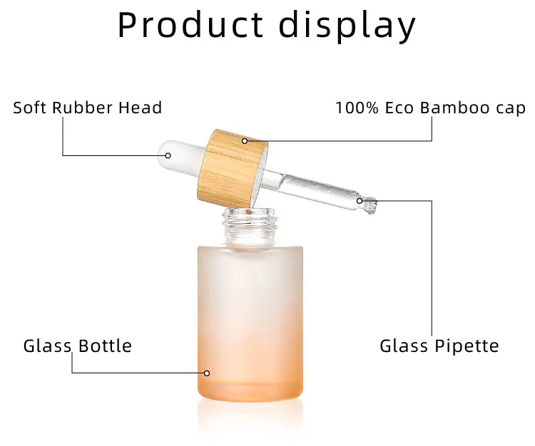 Eco Friendly Recyclable Cosmetic Packaging Bamboo 30ml 1 Oz Frosted