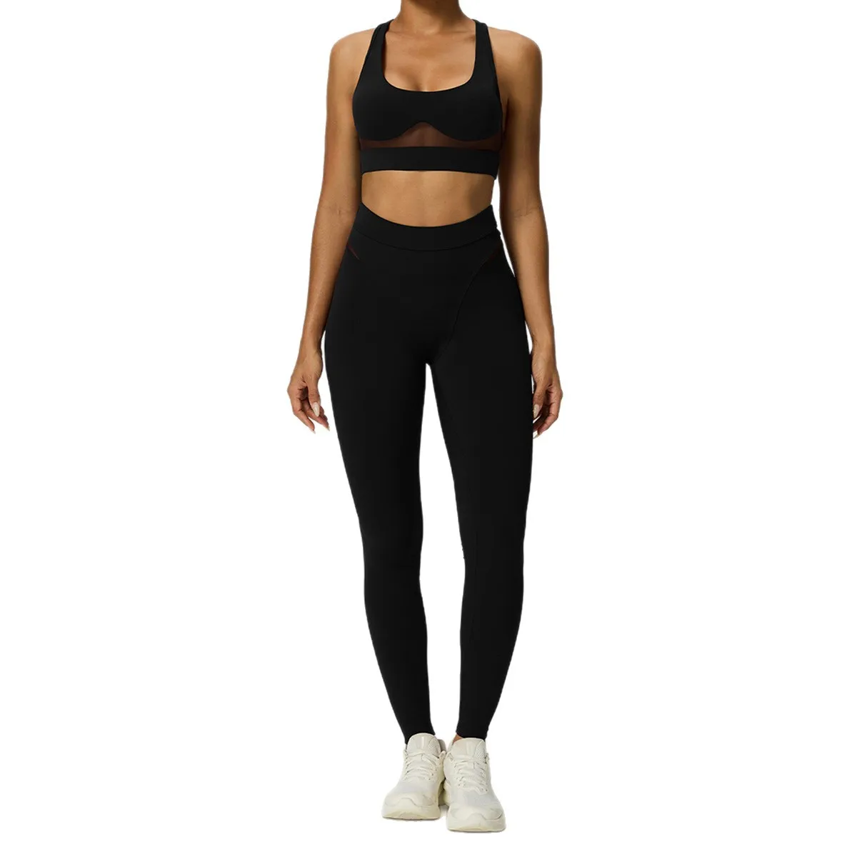 Lightweight Breathable Mesh Sports Bra & Leggings Set for Running Yoga Fitness Plus Size detail