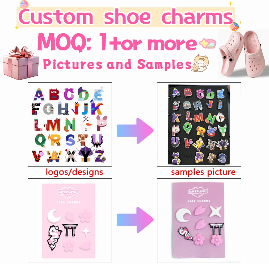 New Custom Designer Pvc Decoration Personalisation Design Regular Custom Shoe Charms