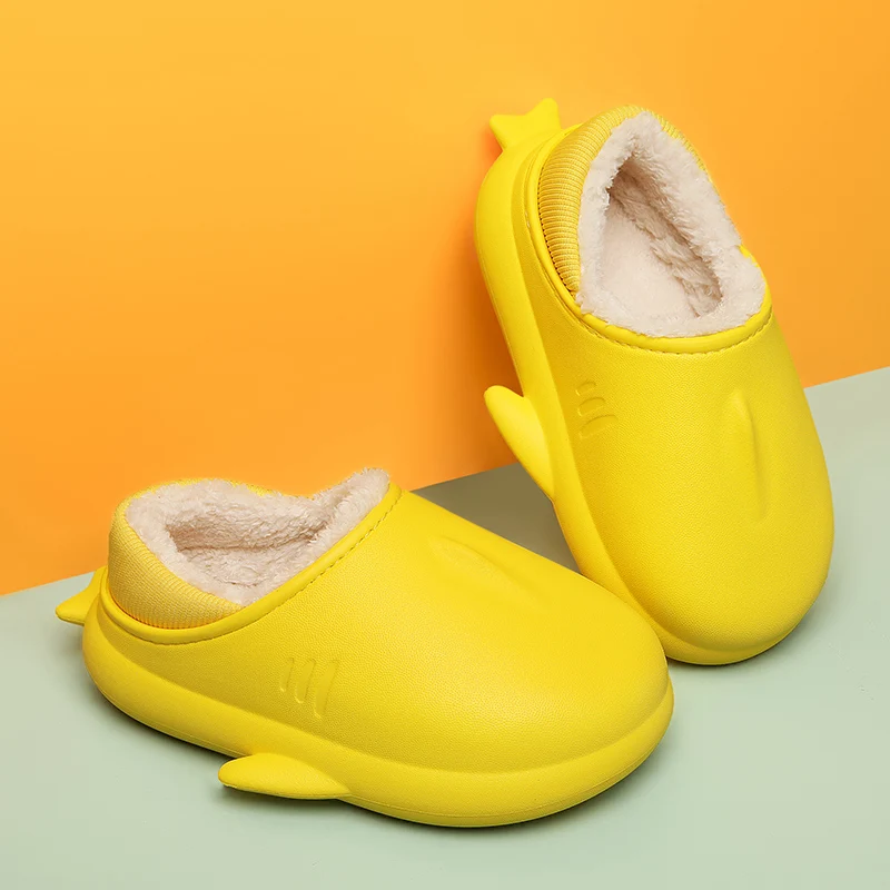 Хлопковые тапочки, зимние милые Мультяшные Нескользящие износостойкие водонепроницаемые теплые домашние хлопковые тапочки для мальчиков и девочек