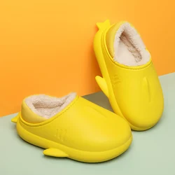 Хлопковые тапочки, зимние милые Мультяшные Нескользящие износостойкие водонепроницаемые теплые домашние хлопковые тапочки для мальчиков и девочек