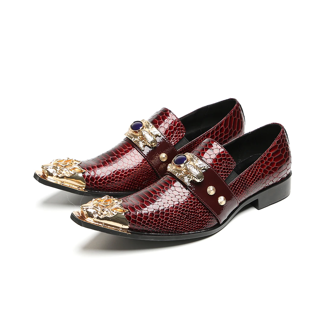 slim fit dress slacks The Vicino Shoe Burgundy Bit Dress Loafer Limited Edition Men Shoe [EU-47 & US-14] main image 1