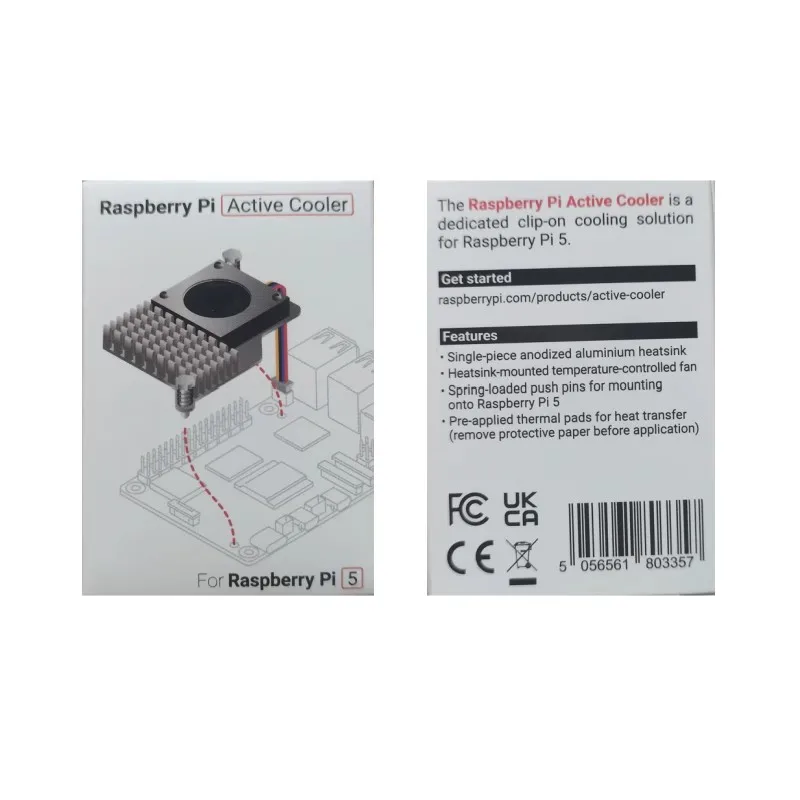 Raspberry Pi 5 Official Original Active Cooler Pwm 5v Speed Cooling Fan ...