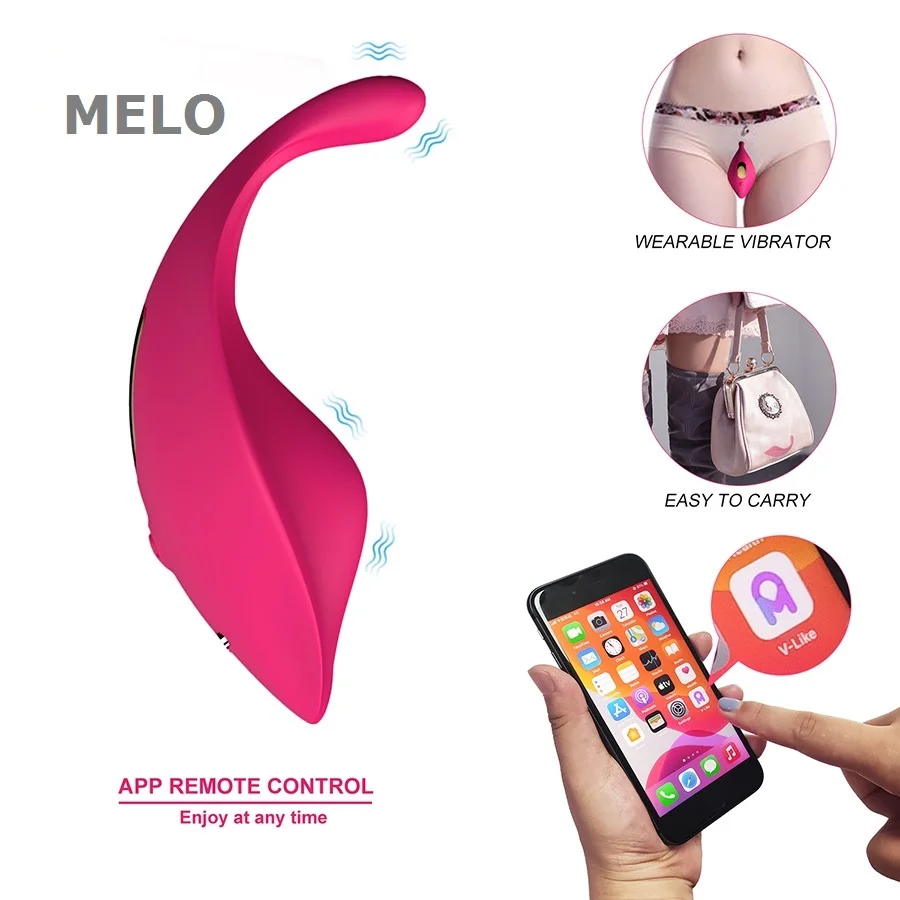 Bestseller MELO Patent Neuer App-gesteuerter Mobiltelefon-Vibrator  Tragbarer Slip-Vibrator Sexspielzeug fr Frauen