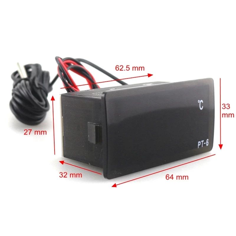 Digitales Thermometer Mit Sonde - LED Anzeige Für Auto, Aquarium Und Mehr