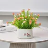 Vasque à eau en céramique avec gypsophile orange