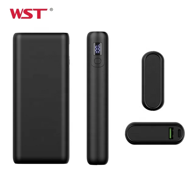 WST Power Bank Slim Powerbank 65W Quick Charge Support Laptop 20000mah Power Bank Wholesale with Led Display