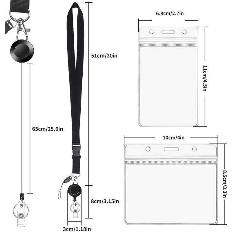 Retractable Badge Lanyards And Id Badge Holder Lanyard With Detachable 