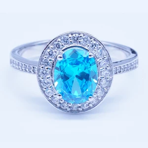 Wholesale China Costume Jewely 925 Sterling Silver 18k Fake Diamond Rings