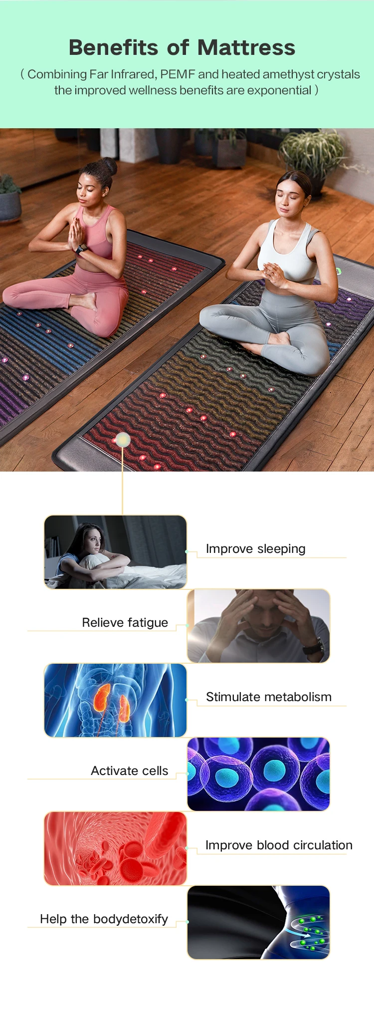 7 Crystal Infrared Pemf Mat Pemf Therapy Device Pemf Mat
