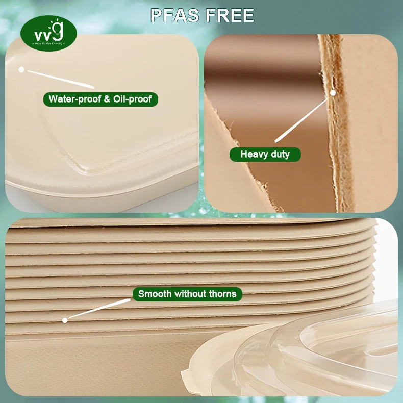 VVG Biodegradable Compostable Bamboo Paper 7oz Small Round Eco Friendly Disposable Ice Cream Serving Smoothie Bowls