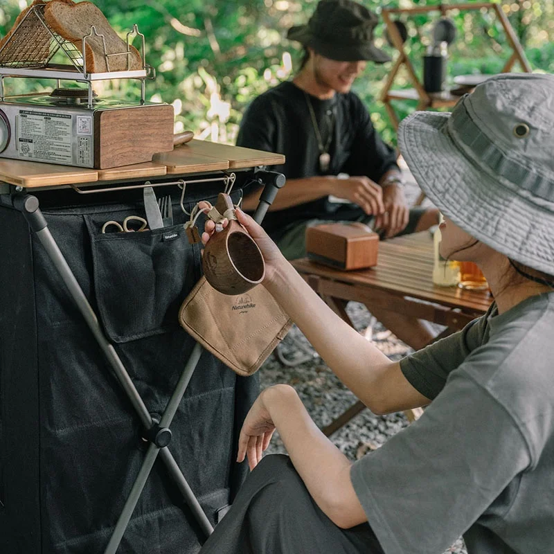 Naturehike udendørs camping køkkenstativer Picnic grillbord folde multifunktionel hylde