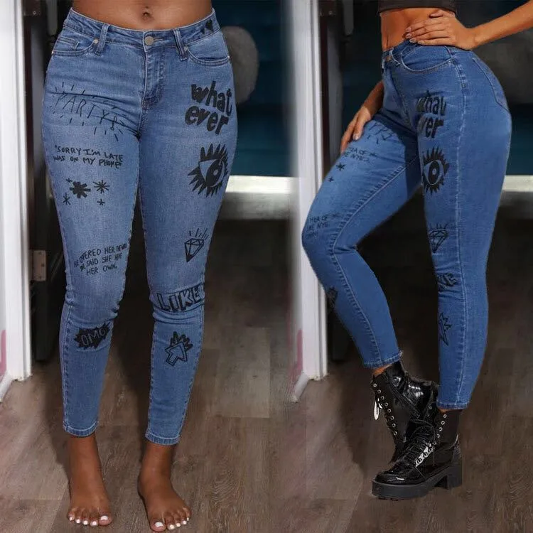 cowboy print jeans