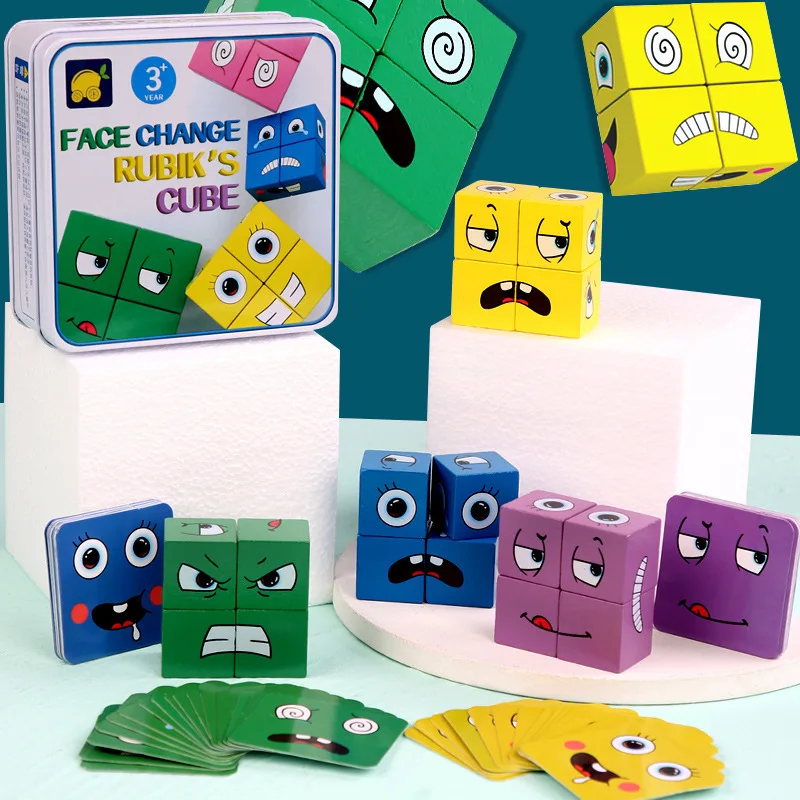 Высококачественные, прочные, Используемые различные интерактивные игрушки для родителей и детей, Детский 3D куб для смены лица