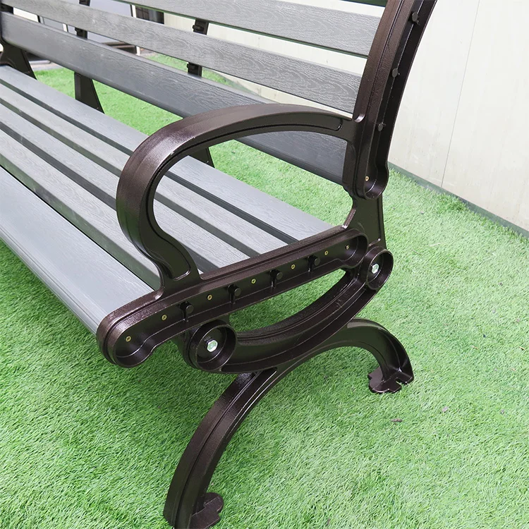 Patio Wooden Metal Bench with Backrest Wood Slats for Cast Iron Bench Supplier