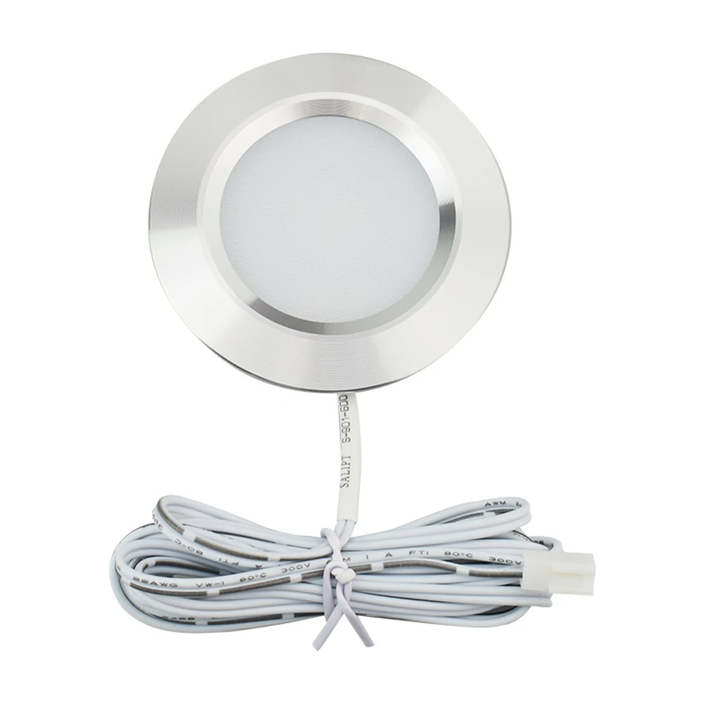 12V Modern Recessed LED under Cabinet Light 3W Warm White Aluminum Puck Lights for Home Kitchen Counter Ceiling Lighting