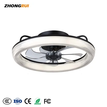 ABS High quality wholesale metal dimmable gold led ceiling fan light Ceiling Fan With Light Lamp Abs material