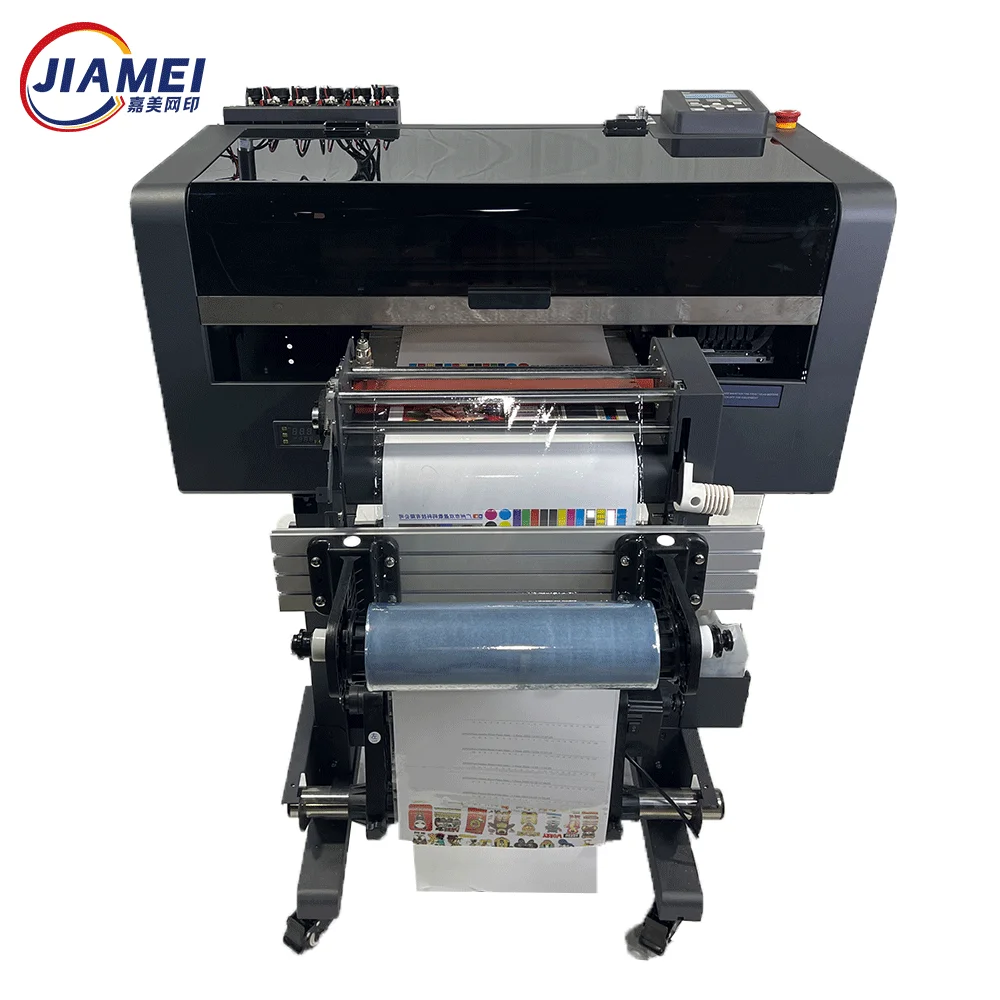 Pabrika Supply Sticker Printer Uv Dtf ab Film Printing Printer na may Laminator Lahat sa Isa I3200 Uv Dtf Printer