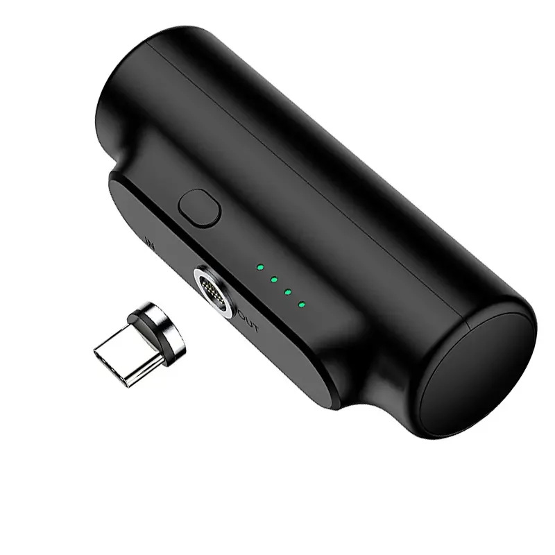 2024 Latest Universal Magnet 3 in 1 Mini Power Bank 5000mah Portable Mobile Charger Quick Charging Power Bank with Led Indicator