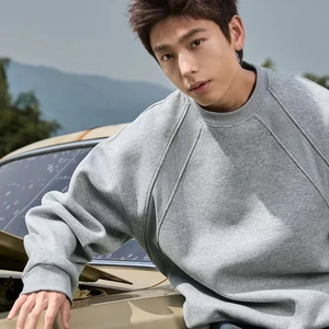 Autumn Men's Sports Pullover Jacket Brand Casual Oversized Fit Box Version Profile Space Cotton Stitching Heavy Neck Sweater