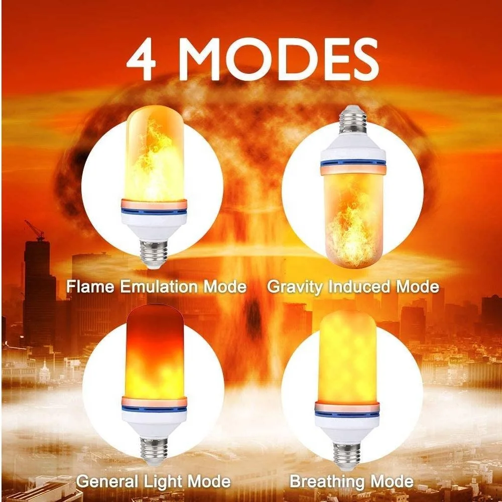 3W Blinking LED Flame Bulb E26 LED Bulb With Gravity Sensor Home Hotel Bar Party Decoration Flame Night Light Bulb