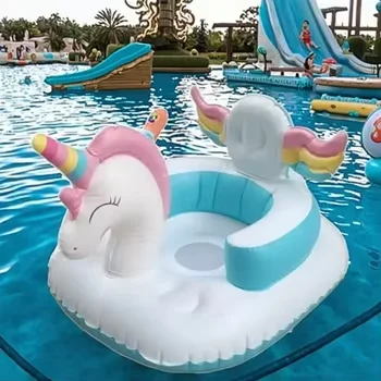 Self Inflating Unicorn Toddler Learning Seat Folding Bath Pvc Inflable Baby Swinging Chair for Feeding