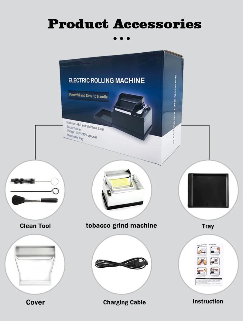 8 Mm Automatic Electric Adjustable Tube Filling Tobacco Injector Grind