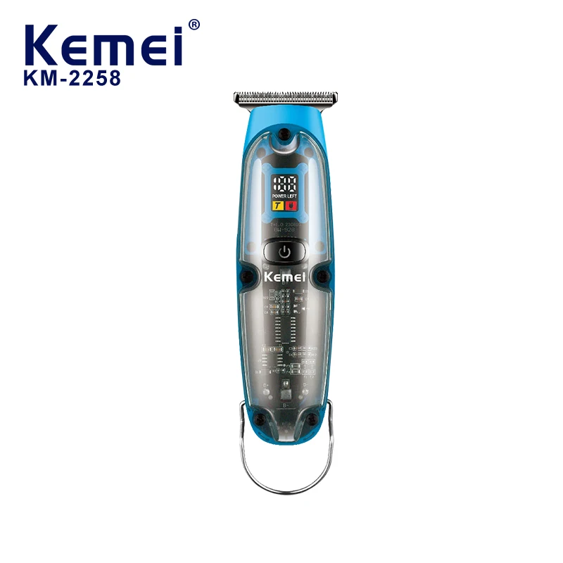 KEMEI New Arrival Professional Electric Clipper Km-2258 Transparent Fuselage Cordless Electric Cutter Clippers Trimmer