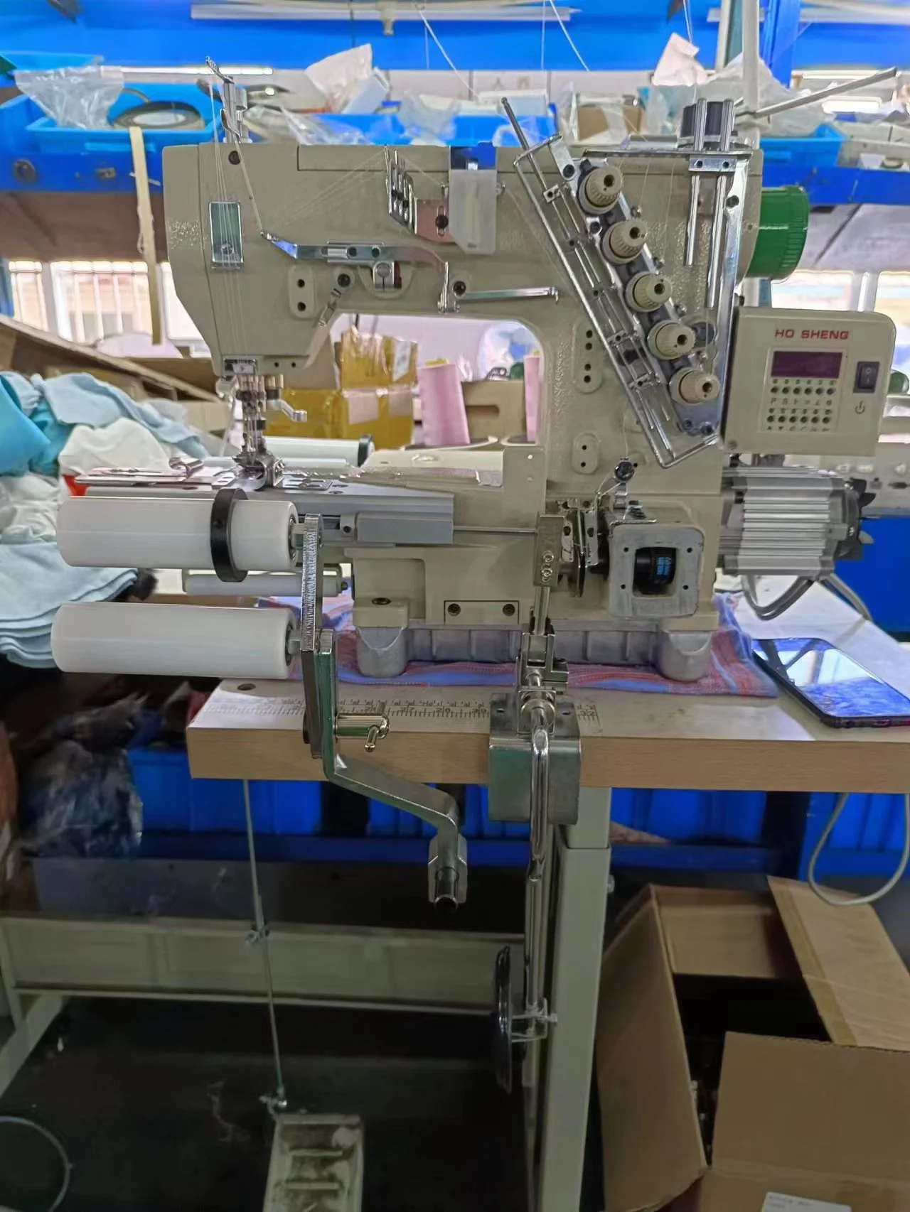 ST 787-EWT(EST)/L200 Automatic Trimmer Cylinder Bed Elastic Waist Band Attaching Interlock Sewing Machine