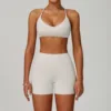 Hanging Neck Bra+ Shorts (White)