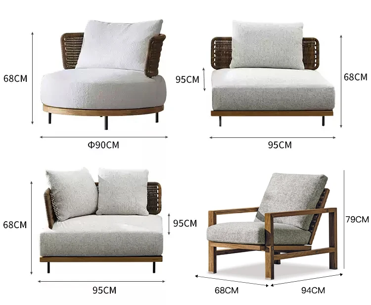 Rattan Outdoor Sofa Set - Modern Wicker Daybed for Garden, Patio