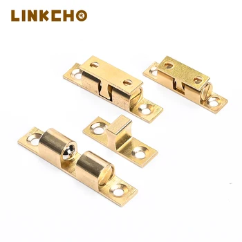 Furniture Hardware Solid Brass Cassette Door Bumper Cupboard Wardrobe Cabinet Door Spring Ball Catch Door Closer Touch Beads