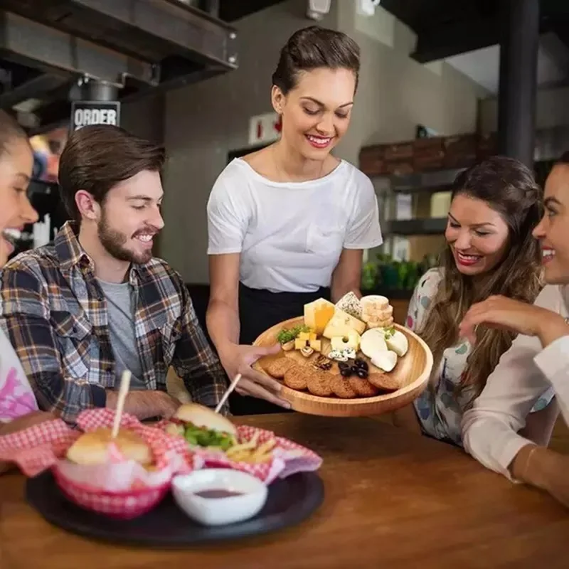 Многофункциональная круглая доска для колбасных изделий ножи сыра Бамбуковая и набор