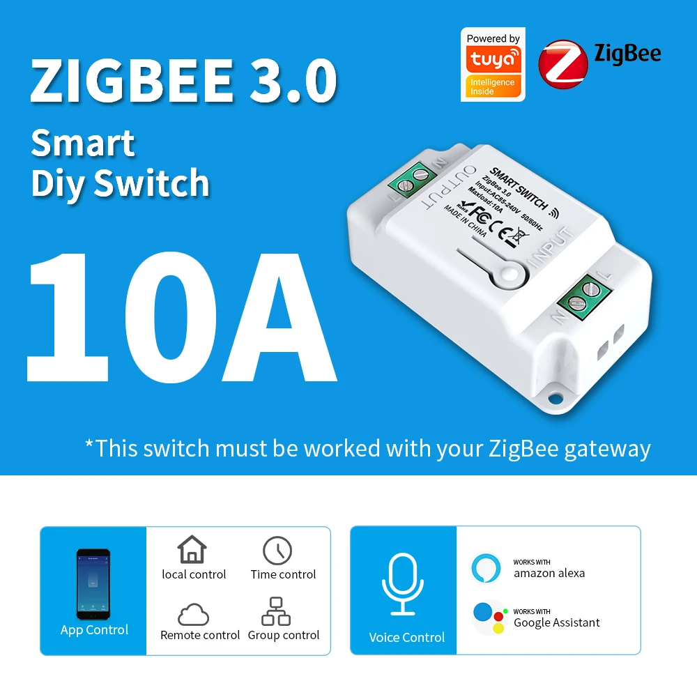 TUYA ZIGBEE Wireless Timer Switch Relay Module APP Control on/off DIY fr Alexa 