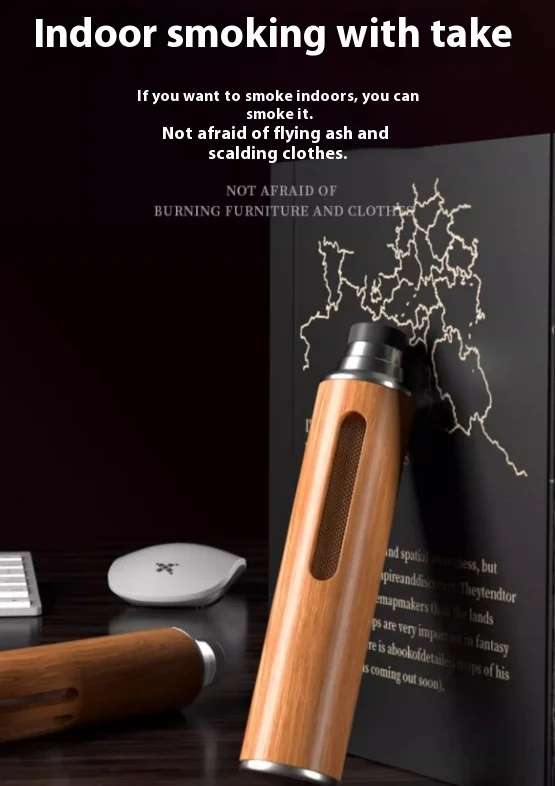 Custom Portable Mini Wooden Car Ashtray Smoking Ash Butts Collector  Portable Ashtray Cigarette Filter Holder With Air Purifier