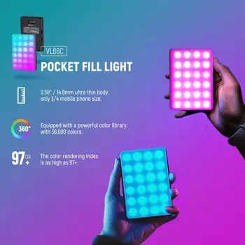 NEEWER RGB LED Light for Phone with Phone Holder & Light Clip, Dimmable CRI 97+ 3 Modes Phone Light, Built in 2000mAh Battery detail image