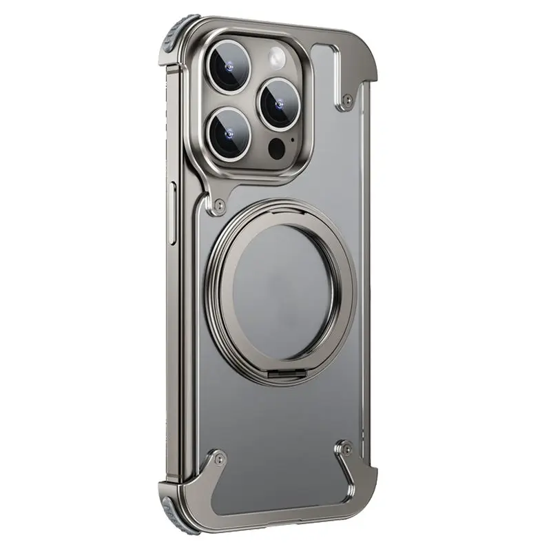 product laudtec wireless charging adapter for iphone 16 pro max cover impact resistant business case hidden metal stand mobile case-2