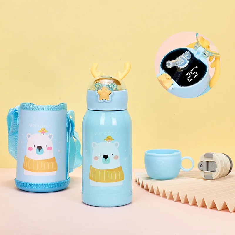 Wholesale 316 Stainless Steel Temperature Display Water Bottle Children  Smart Thermos Cup Kids Cartoon Warmer Bottle From m.