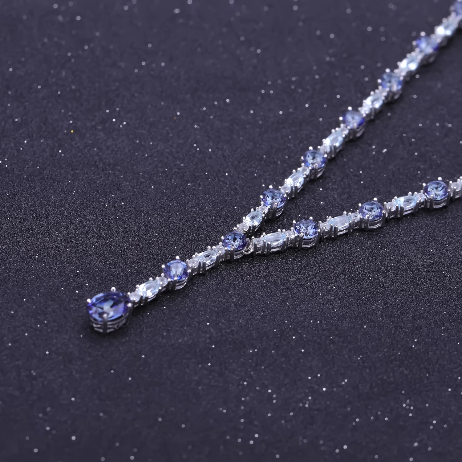 A4072 Abiding Fine Jewelry Custom Iolite Blue Mystic Quartz Gemstone Women Classic Wedding Bridal Jewelry Sets