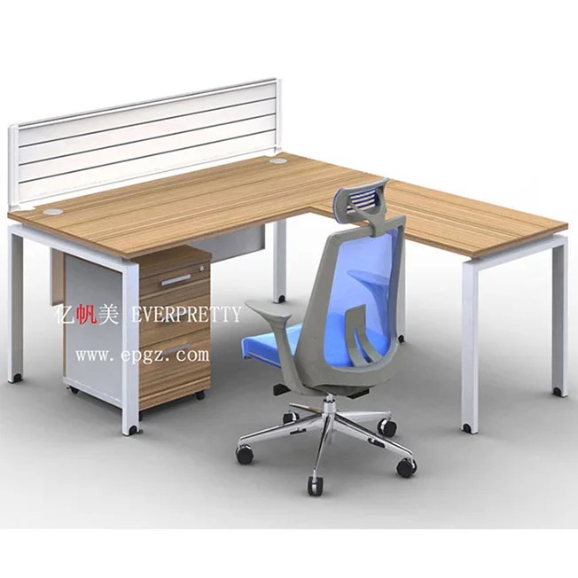 New Design Office Furniture Computer Table Wooden Workstation with CPU Holder and Wire Arrange Trunk