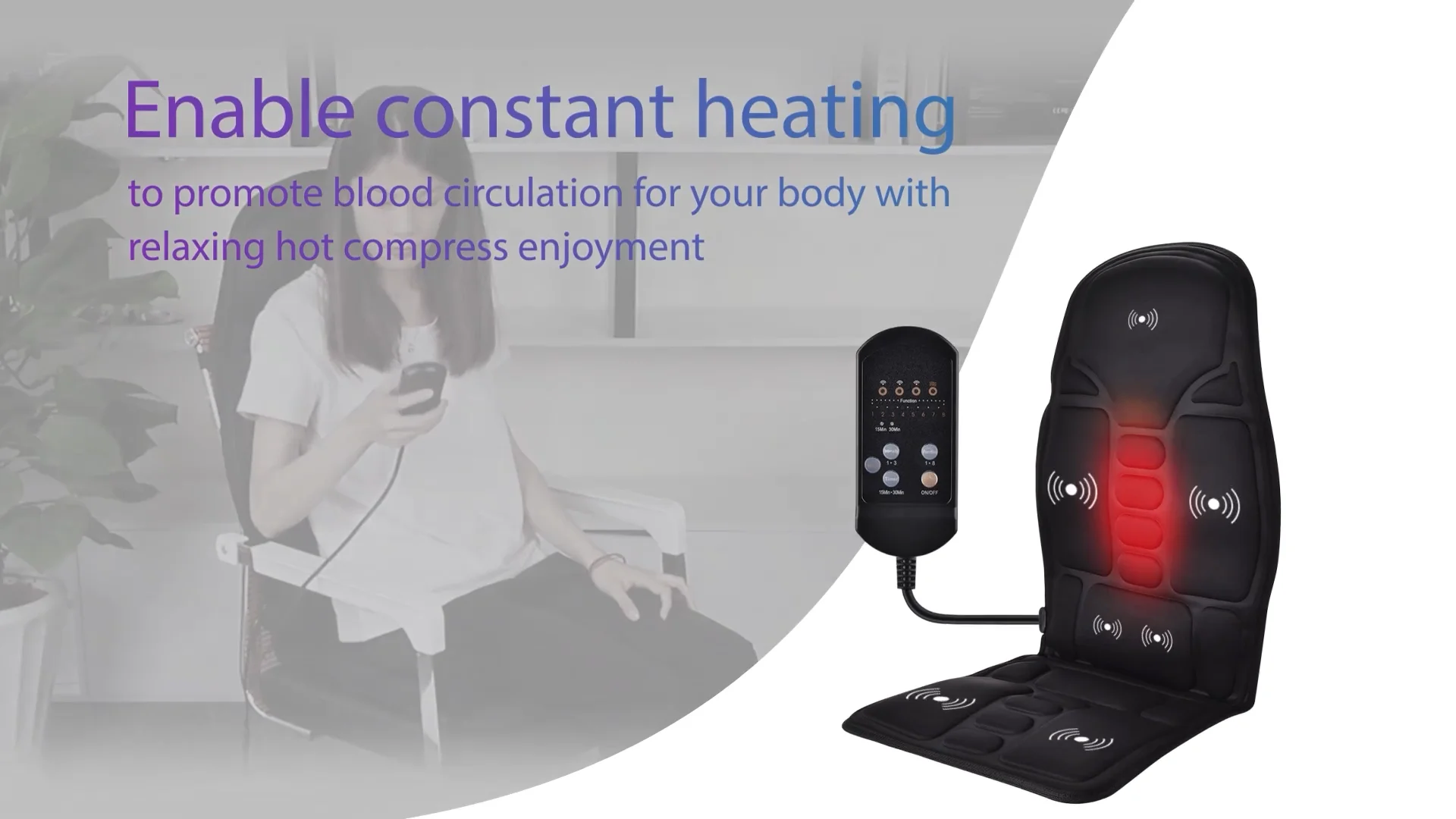 Home Infrared Heating Back Massage Pads,Portable Massage Cushion