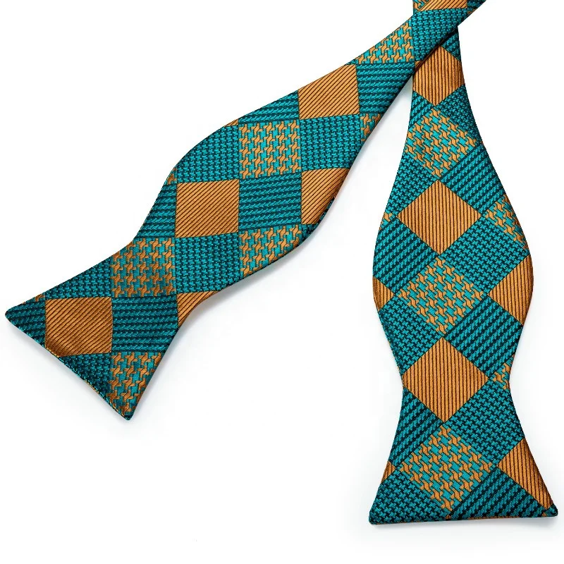 OEM ODM индивидуальный дизайн, голубой золотой галстук-бабочка для мужчин, оптовая продажа, галстук-бабочка для мужчин