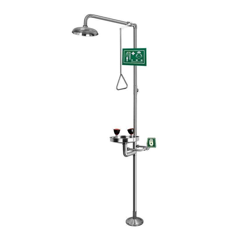 wholesale Stainless steel ss 304 combination safety emergency shower with eyewash