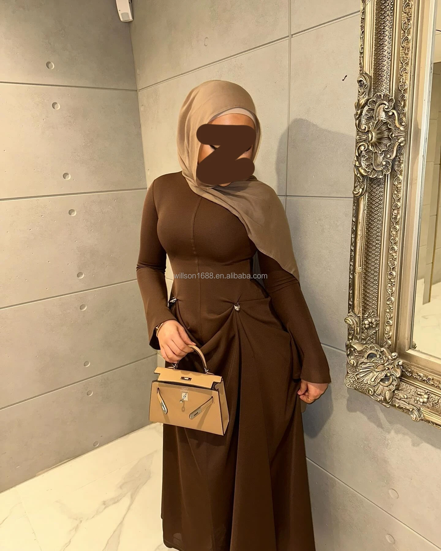 3 drawer brown dresser Amber- Glamorous modest maxi dress with slant cut hem and balloon slee