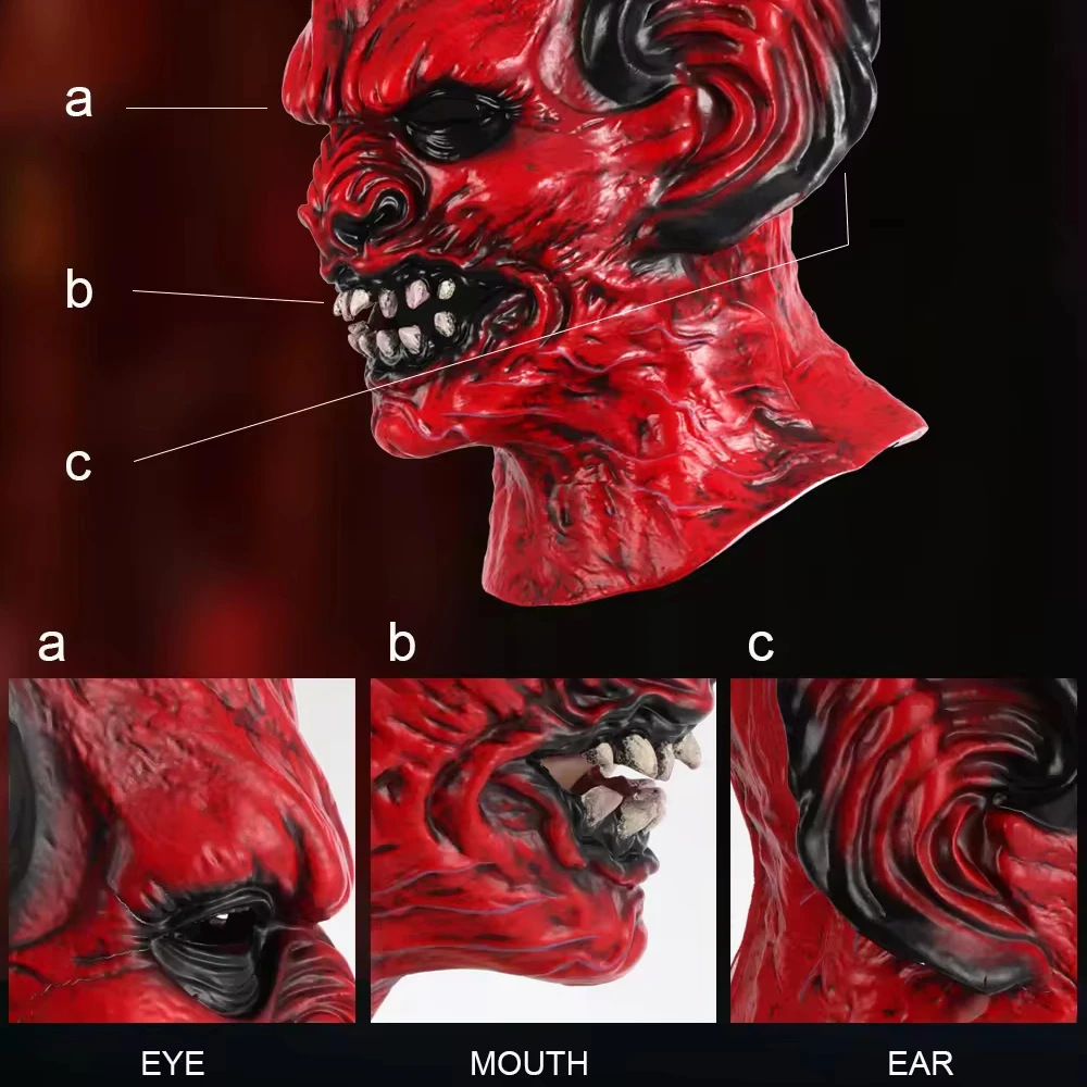 SelfTek Halloween Maske Gruselig - Realistische Geistermaske Mit Haaren