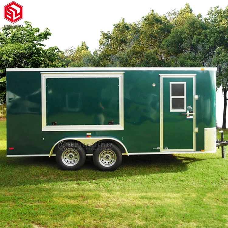 Emerald Green Enclosed BBQ Porch Concession Trailer for Sale