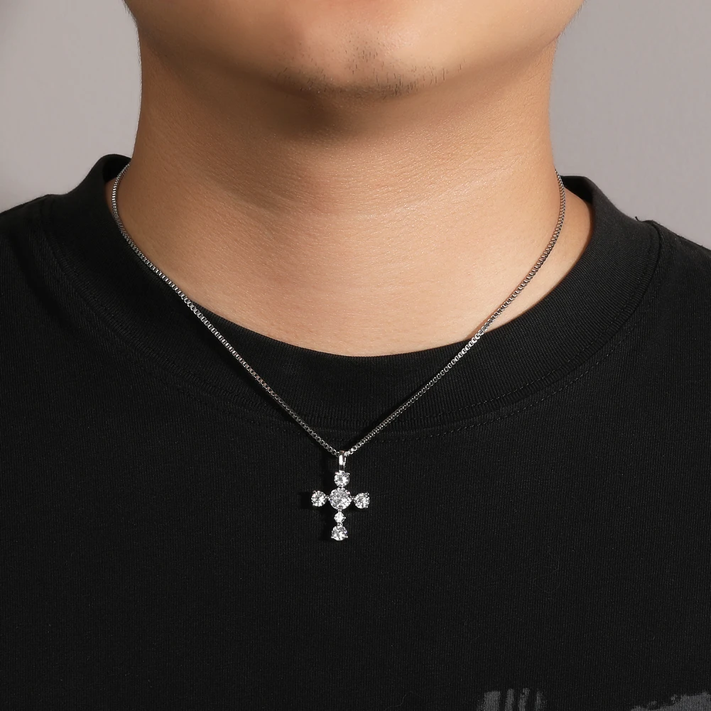 S925 Silver Cross Pendent Necklace Sterling Silver 925 Jewelry Fine ...