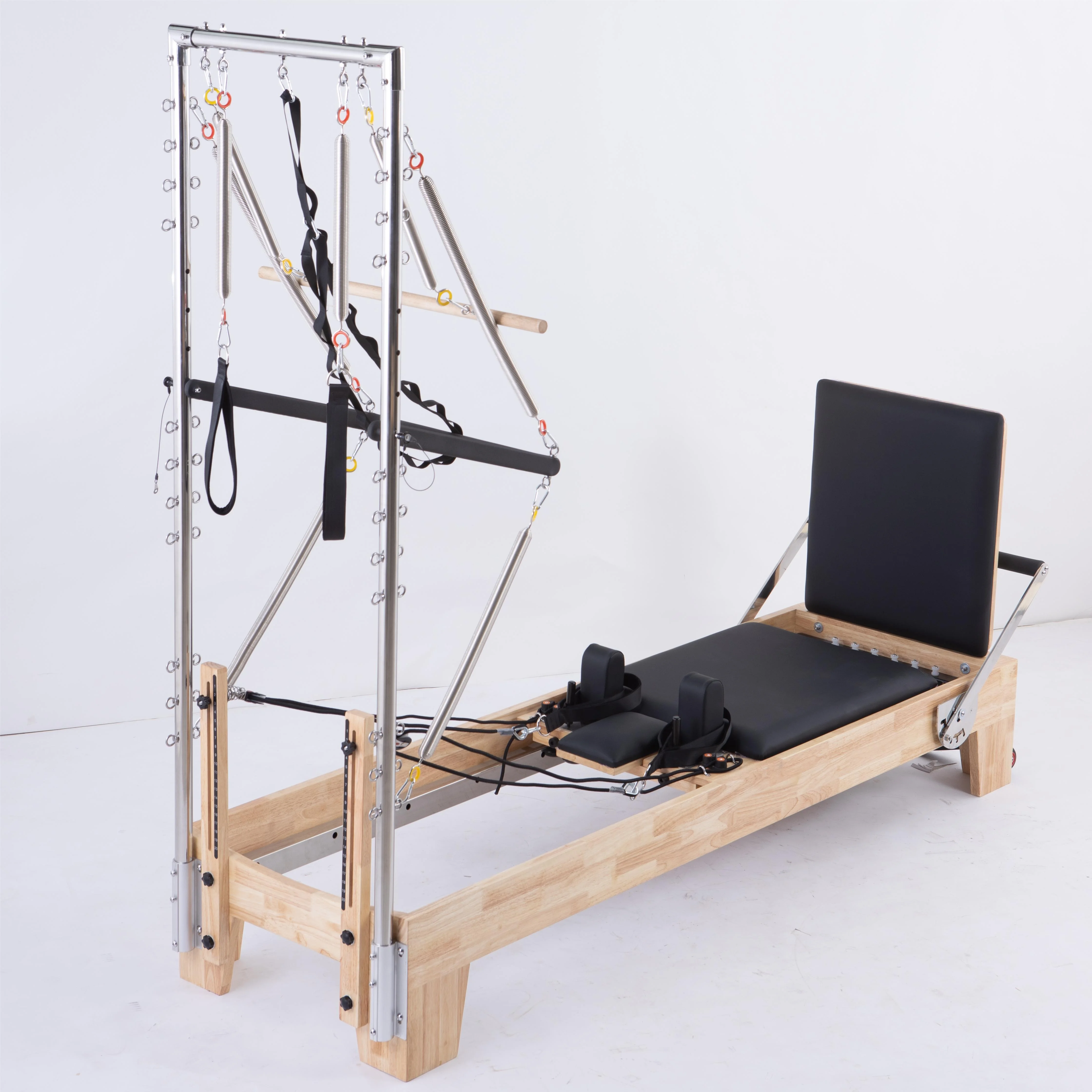 Custom High Quality Pilates Reformer with Tower - Solid Wood