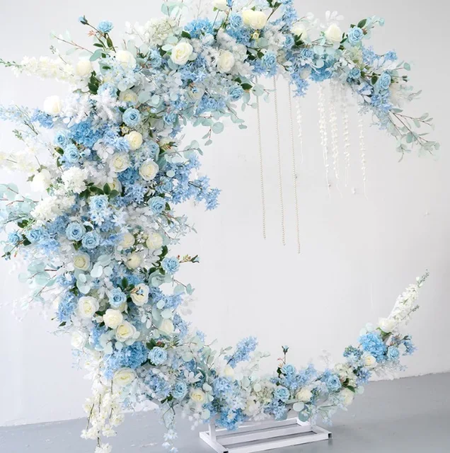 Wedding Background Decoration Moon Arch Floral Stage Photography Background Props Artificial Flower Floriculture Suit